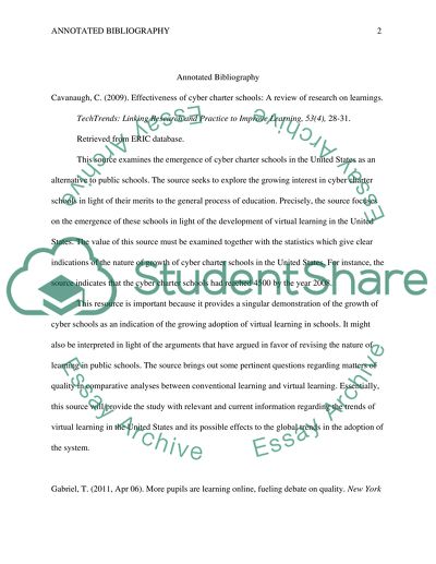 Master in Education Specialty: Annotated Bibliography