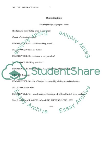 Writing two Radio PSAs