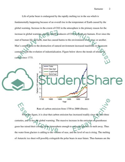 The relationship between polar bears, antarctic ice sheet, sea level rise and humans
