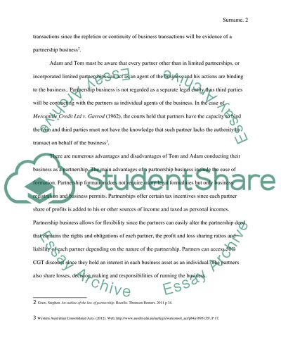 A Partnership Business in Australia