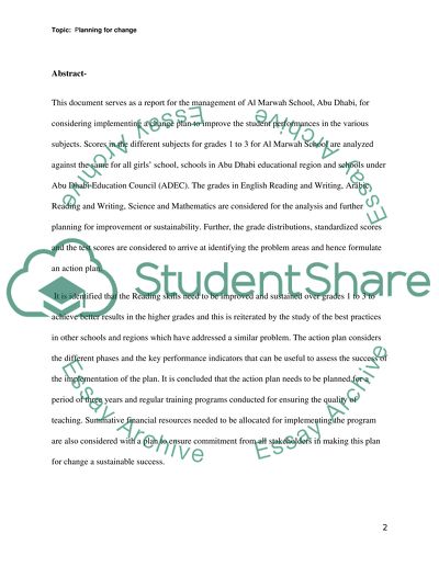 Change Plan at Marwah School