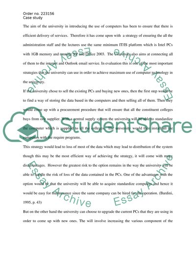 University Strategy of Use of Computers in the College