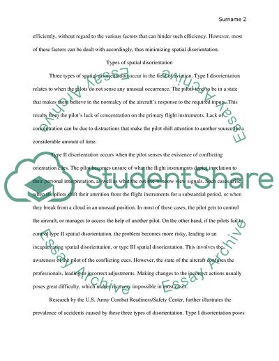 Spatial Disorientation for Pilots