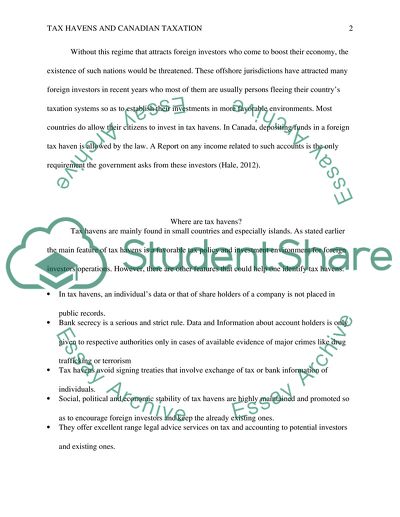 Tax Havens and Canadian Taxation
