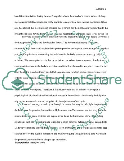 The Recuperation and Circadian Theories of Sleep