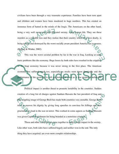 Societal Effects of the War in Iraq