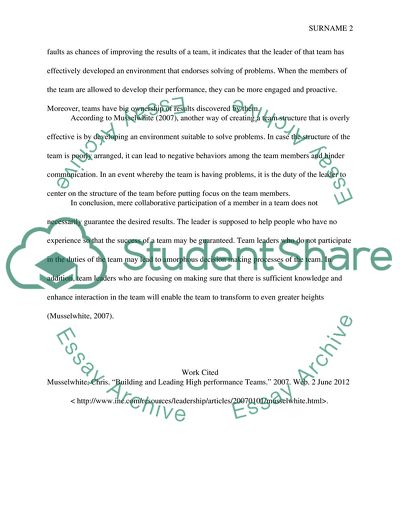 Effective Team Leadership