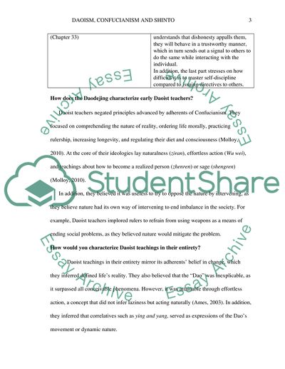Daoism, Confucianism, and Shinto