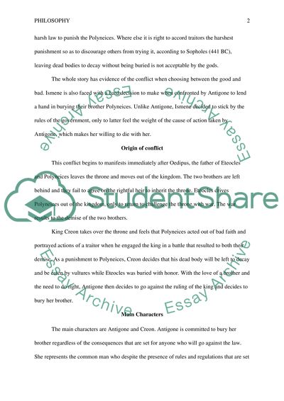 Philosophy and literature- Antigone by Sophocles