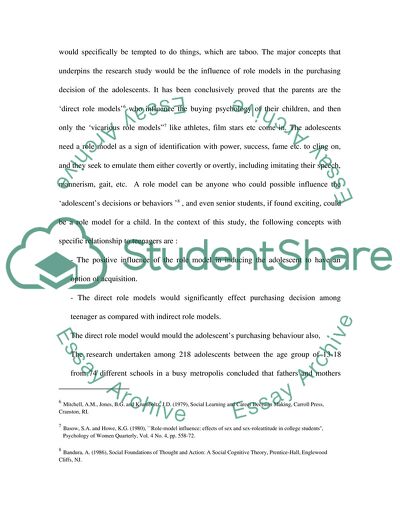 The Influence of Role Models in Teenage Alcoholic Consumption