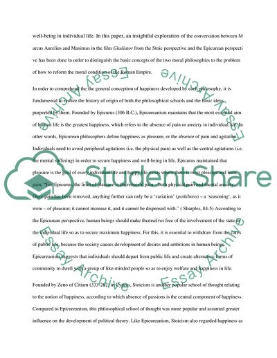 Gladiator - the Difference between the Stoic and Epicurean Perspective of Happiness