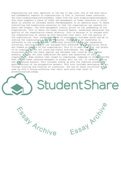 Managing Human Relations