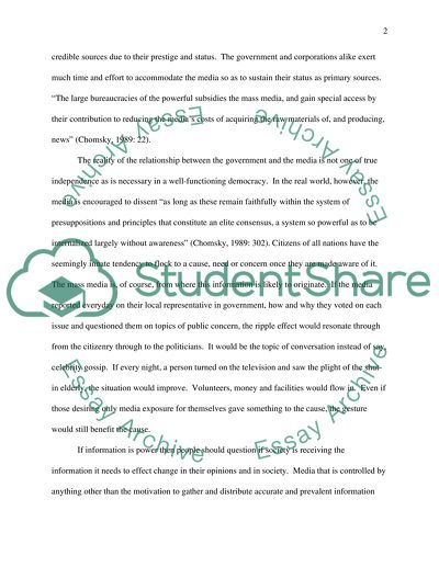 Role of the media in U.S