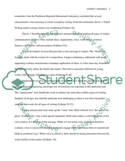 Writing Assessment: A Six Traits Approach