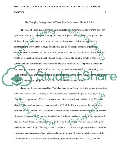 The changing demographics in Texas have transformed electoral politics