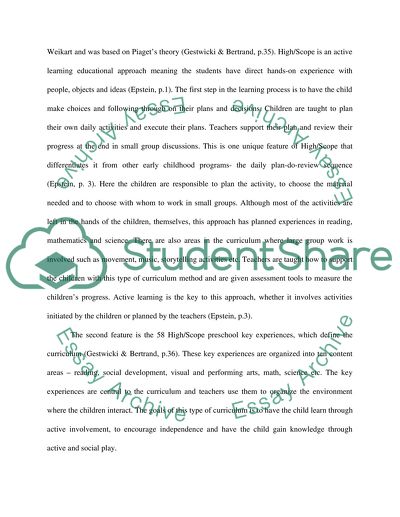 High Scope and Reggio Emilia Curriculum Methods