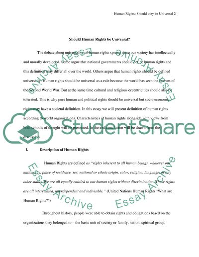 Universality of Human Rights