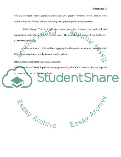 Describe a political job