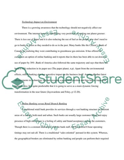 The Effects of Online Banking