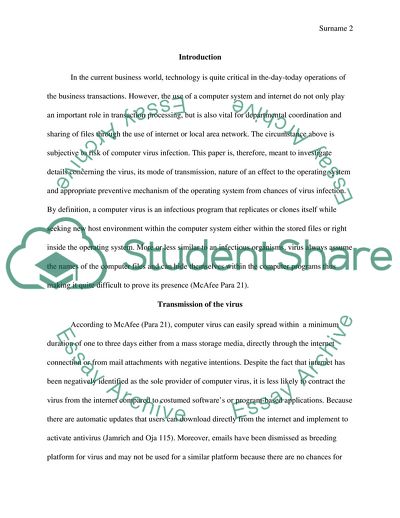 Details Concerning the Virus