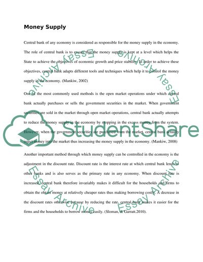 Money supply essay image