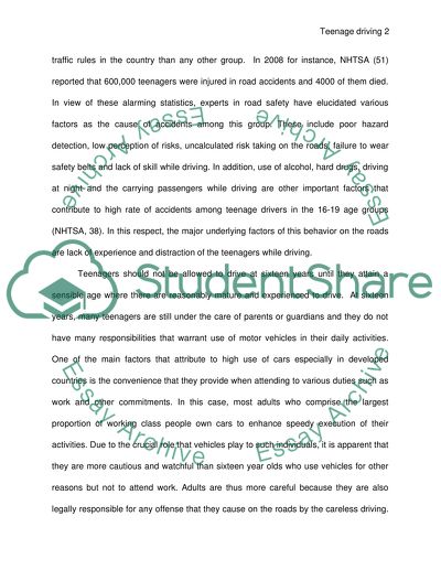 Why Teenagers Should not be Able to Drive at 16