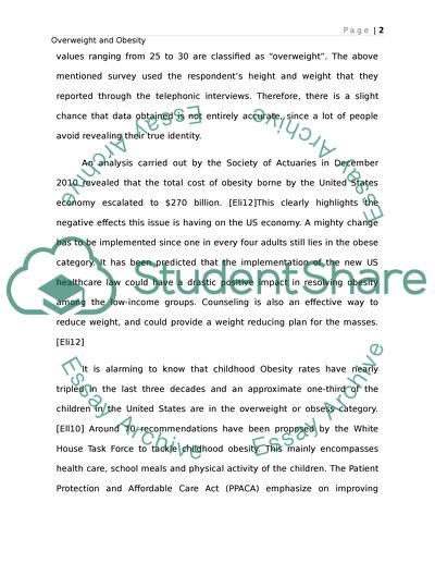 Overweight and Obesity As the National Health Problem