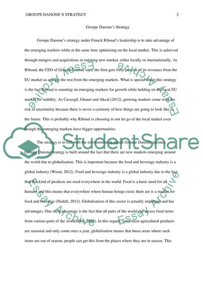 Groupe Danones Strategy