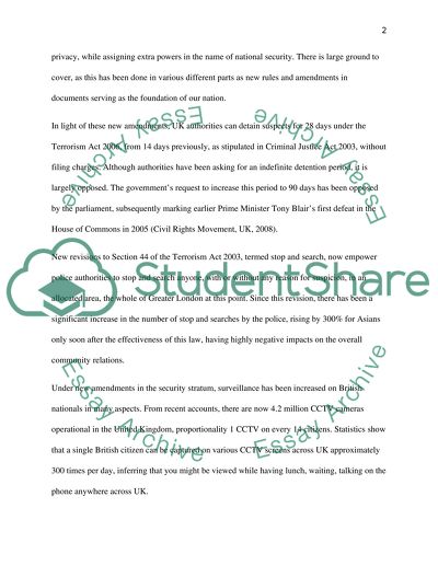 Impacts of Security Issues on Civil Rights in Britain Post 9/11