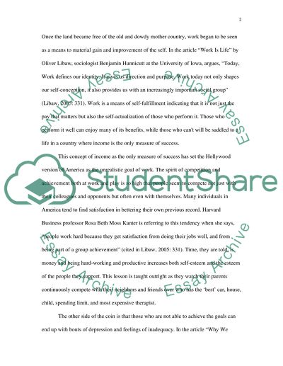 American Culture and Work