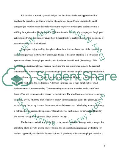 Job Design as a Motivational Tool