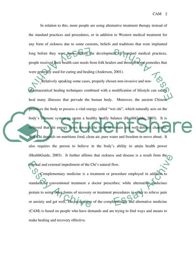 Complementary and Alternative Medicine