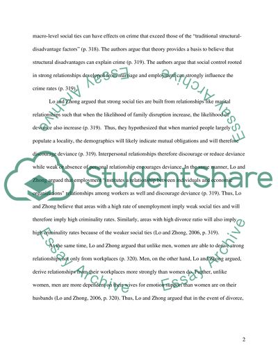 The Effects of Social Bonds on the Propensity to Commit a Crime