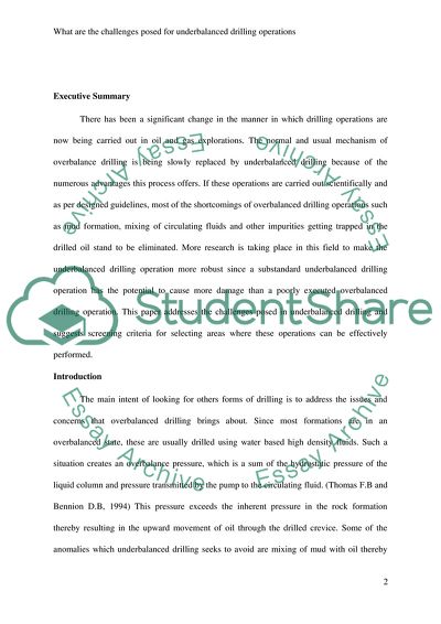 What Are the Challenges Posed for Underbalanced Drilling Operation