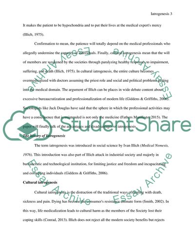 What Might Be Some Social and Cultural Consequences of Iatrogenesis