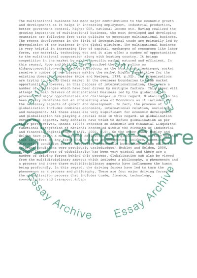 Necessity of Multinational Businesses and its Influences