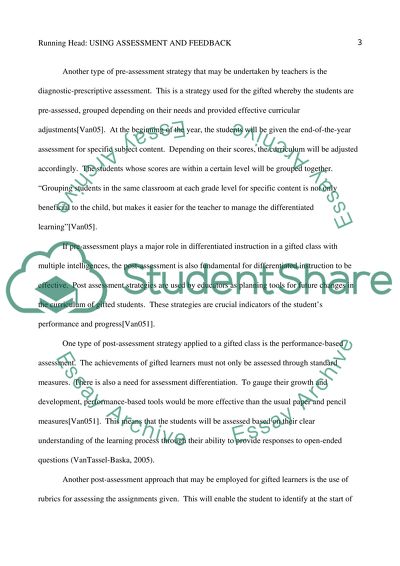 Using Assessment and Feedback