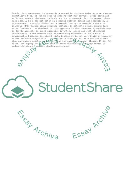 Supply Chain Management