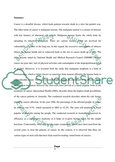 Cancer and Other Malignant Neoplasms