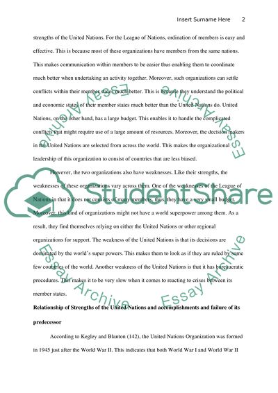 The Role of League of Nations and the United Nations