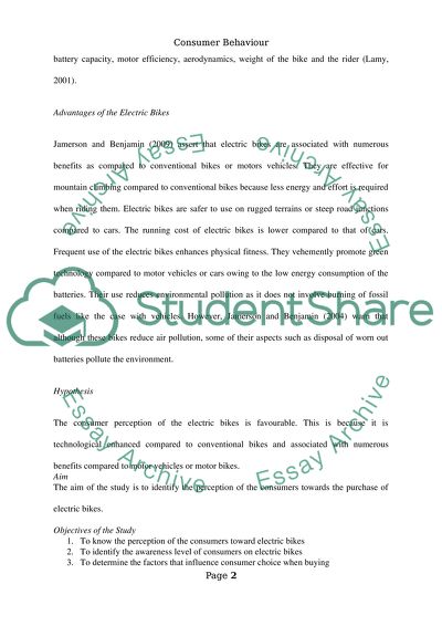 Customer Perception Towards Electric Bikes in the UK