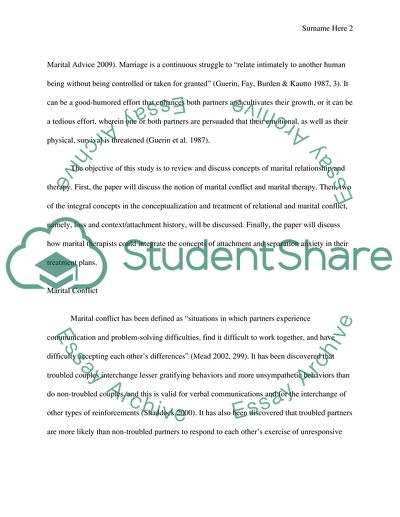 Treating Troubled Marital Relationships as a Mission of Marital Therapists