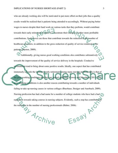 Implications of Nurses Shortage