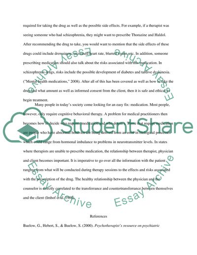 Psychopharmacology and the Mental Health Counselor