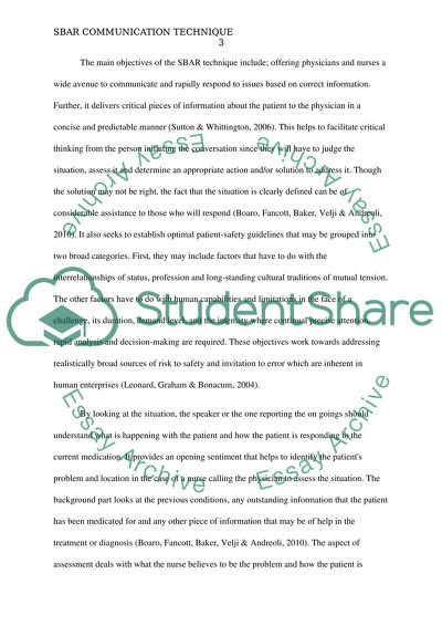 Using the SBAR Communication Technique