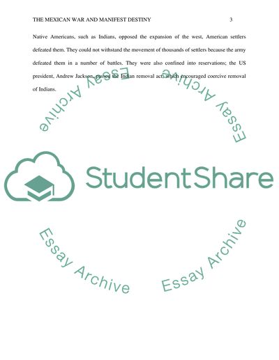 The Mexican War and Manifest destiny