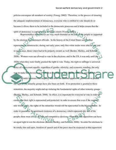 Social Welfare Democracy and Government