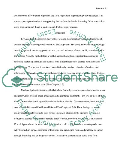 Methane Hydraulic Fracturing Procedure