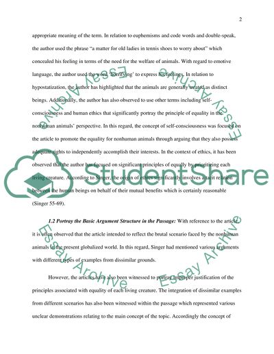 Principle of Equality for Animals