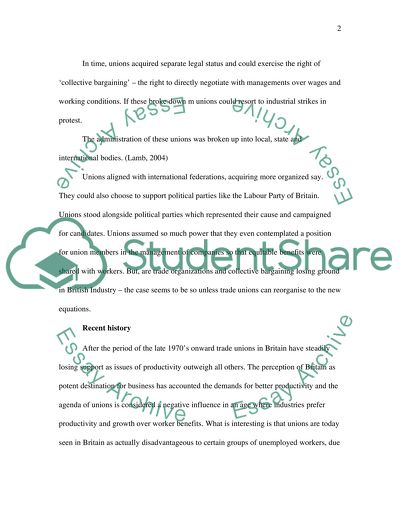 Trade Union Organisation and Collective Bargaining